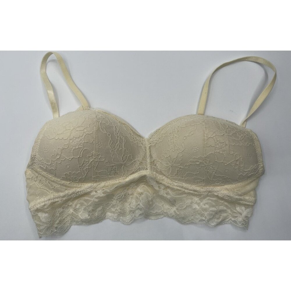Trillium Bra Womens Size‎ Small S Padded Ivory Floral Lace Ladies